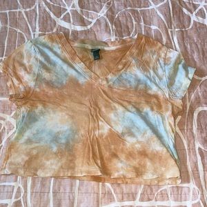 Orange and blue wild fable tie-dye crop top